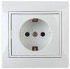 Intro Розетка Plano 1-202-01 с заземлением 2P+E Schuko, 16А-250В, IP20, СУ, белый Б0053874 фото