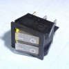 IRS-2101-1A3-W+W/B Переключатель 2х-клавишный с подсветкой 15A 250VAC плоская кнопка белая + белая Jietong pe154131 фото