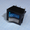 IRS-2101-1B3-BL+W/B Переключатель 2х-клавишный с подсветкой 15A 250VAC прямоугольная кнопка синяя + белая Jietong pe154149 фото