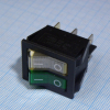 IRS-2101-1B3-G+W/B Переключатель 2х-клавишный с подсветкой 15A 250VAC прямоугольная кнопка зелёная + белая Jietong pe154153 фото