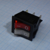 IRS-2101-1B3-W+R/B Переключатель 2х-клавишный с подсветкой 15A 250VAC прямоугольная кнопка белая + красная Jietong pe154155 фото