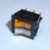 IRS-2101-1B3-W+Y/B Переключатель 2х-клавишный с подсветкой 15A 250VAC прямоугольная кнопка белая + желтая Jietong pe154157 фото