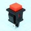 PB-02T-R-G Кнопка без фиксации на замыкание 0.5А 250В квадратная -красный- Switronic pe406830 фото