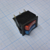 IRS-2101-1C3-BL+R/B Переключатель 2х-клавишный с подсветкой 15A 250VAC вогнутая кнопка синяя + красная Jietong pe154163 фото