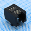 DS1133-03-S60BX Разъем 6P6C RJ-12 (6 конт., позол.), розетка, прямой угол на плату, черный изол.  (аналог TJ4-6P6C) CONNFLY pe549687 фото