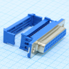 DS1036-25FPU2NX-YT Разъем D-Sub IDC, розетка 25 контактов на плоский кабель с защелкой, синий изолятор CONNFLY pe523063 фото