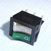 IRS-2101-1C3-G+W/B Переключатель 2х-клавишный с подсветкой 15A 250VAC вогнутая кнопка зелёная + белая Jietong pe154168 фото
