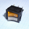 IRS-2101-1C3-W+Y/B Переключатель 2х-клавишный с подсветкой 15A 250VAC вогнутая кнопка белая + желтая Jietong pe154172 фото