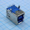 DS1099-02-LN0 Разъем USB 3.0 B розетка угловая на плату, синий изолятор, монтаж в отверстия CONNFLY pe358226 фото