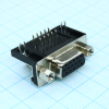 DS1038-15FBNSIA74-0CC Разъем D-Sub высокой плотности, розетка 15 контактов угловая на плату, черный изолятор CONNFLY pe317800 фото