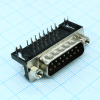 DS1037-15MNAKT74-0CC Разъем D-Sub, вилка 15 контактов угловая на плату 7,2мм, черный изолятор CONNFLY pe317806 фото