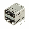 DS1096-WN0S Разъем USB A розетка сдвоенная угловая на плату, белый изолятор, монтаж в отверстия CONNFLY pe522883 фото