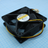 YDH8025C12 Вентилятор 12В 80х80x25 С, 2.16Вт, 3500 об/мин, 73.35м3/час, 35.05дБ, подшипник скольжения CycleSeal, выход датчика тахометра, тип вывода - провод с коннектором YCCFAN pe529293 фото