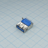 484050004 Разъем USB 3.0 тип А, розетка угловая, 9 контактов, DIP монтаж, высокотемпературный синий Molex pe404143 фото