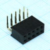 DS1024-2X5R2 Разъем штыревой двухрядный, розетка угловая на плату 10 контактов 2х5, шаг 2.54мм, длина 8.5мм CONNFLY pe317904 фото