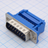 DS1036-15MPU2PX-YT Разъем D-Sub IDC, вилка 15 контактов на плоский кабель с защелкой, синий изолятор CONNFLY pe338655 фото