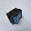 IRS-201-1C3-BL/B Переключатель ON-OFF с подсветкой 15A 250VAC 10000 циклов вогнутая кнопка синяя Jietong pe124917 фото