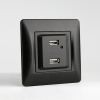 Розетка 2xUSB A, 125-250V (антрацит) 201026 фото