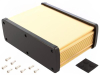ALUG708GD120 Алюминиевый золотой корпус с черными торцевыми панелями 177,6х129х61,1 мм GAINTA pe409598 фото