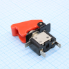 ASW-07D/R+SAC-01 Тумблер ON-OFF без подсветки 25A 12VDC с красной крышечкой Jietong pe1121338 фото